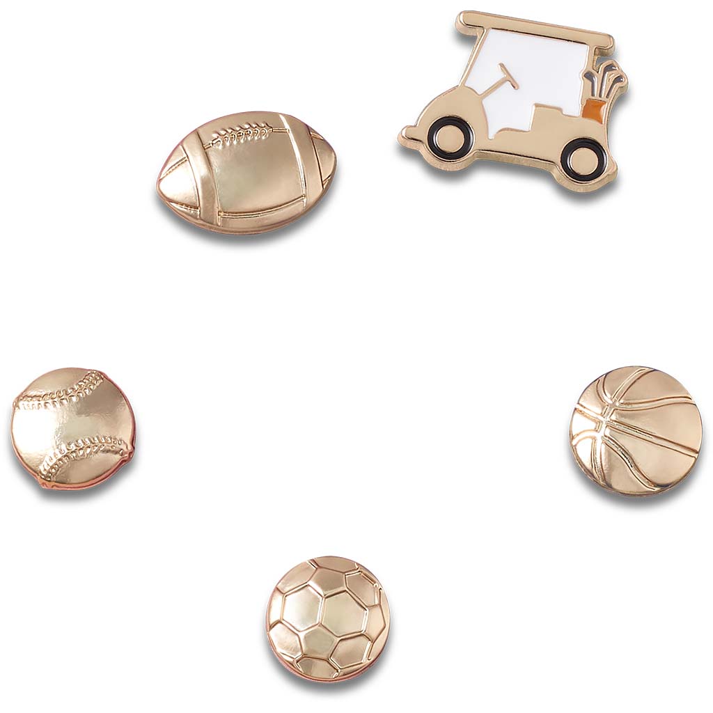 Jibbitz™ All Gold Sports 5 Pack
