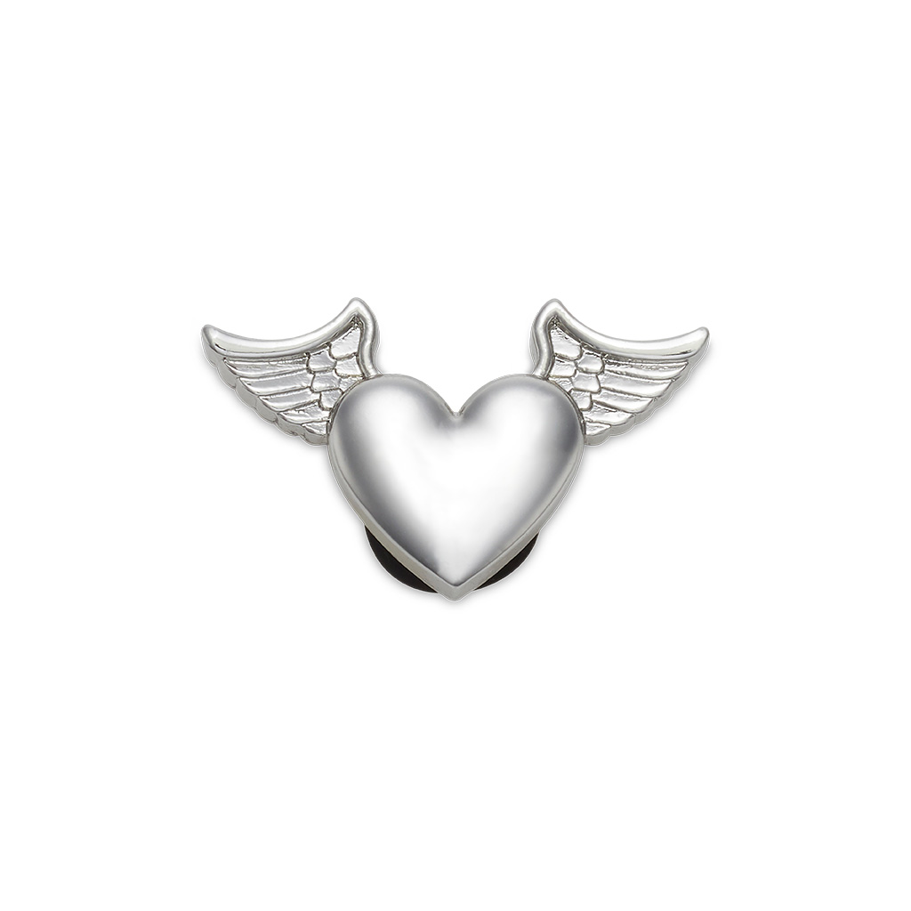 Jibbitz™ Silver Metal Heart and Wings