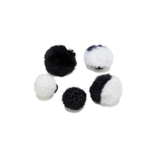 Jibbitz™ Black and White Puff 5 Pack