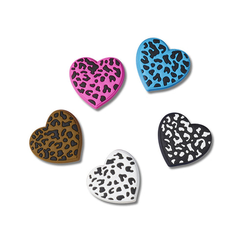 Jibbitz™ Leopard Animal Print Heart 5Pack