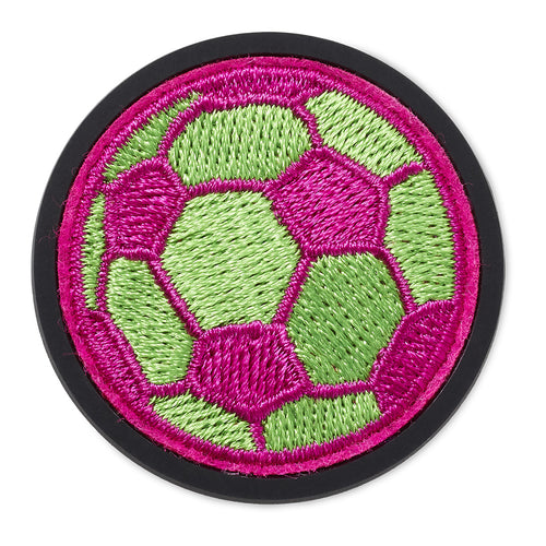 Jibbitz™ Neon Soccer Ball Varsity Patch