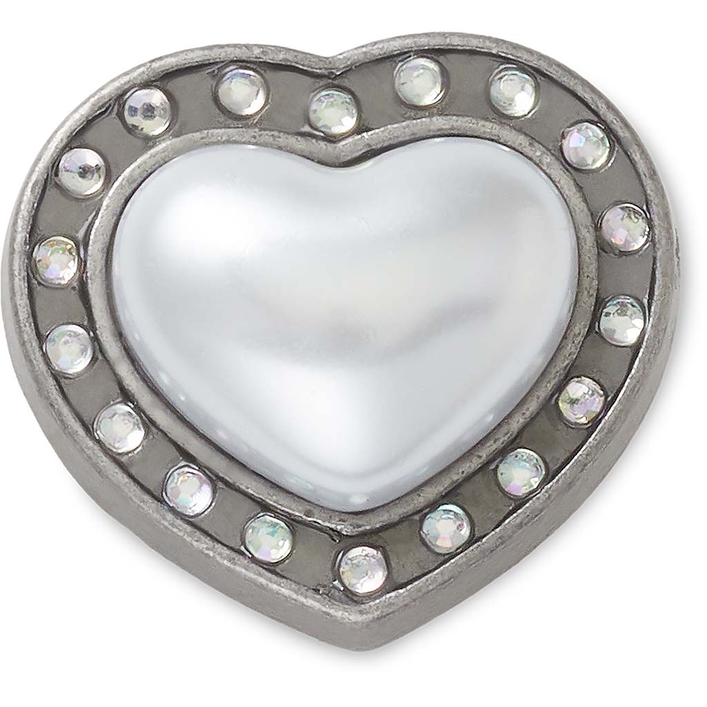 Jibbitz™ Silver Pearl and Heart Gem