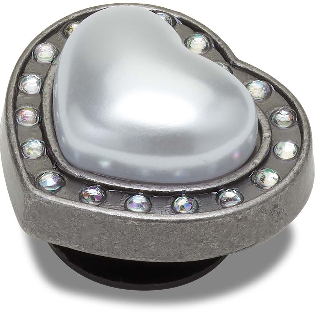 Jibbitz™ Silver Pearl and Heart Gem