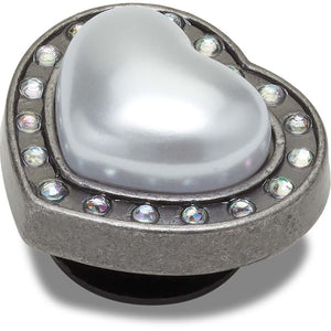 Jibbitz™ Silver Pearl and Heart Gem