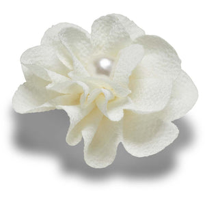 Jibbitz™ White Fabric Flower With Pearl