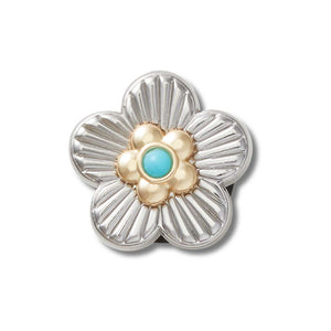 Jibbitz™ Silver Turquoise Flower