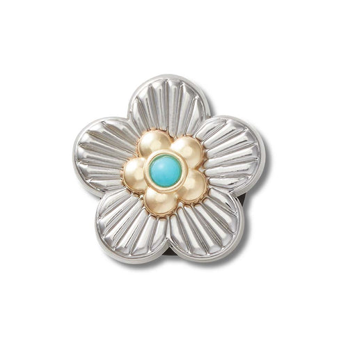 Jibbitz™ Silver Turquoise Flower