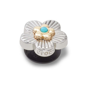 Jibbitz™ Silver Turquoise Flower