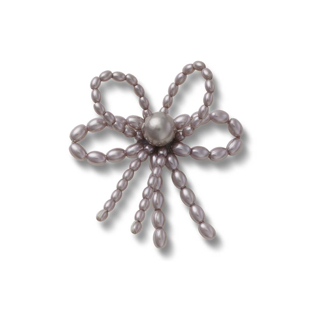 Jibbitz™ Grey Pearl Beaded Bow