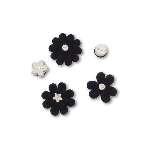 Jibbitz™ Black Velvet Flower 5 Pack