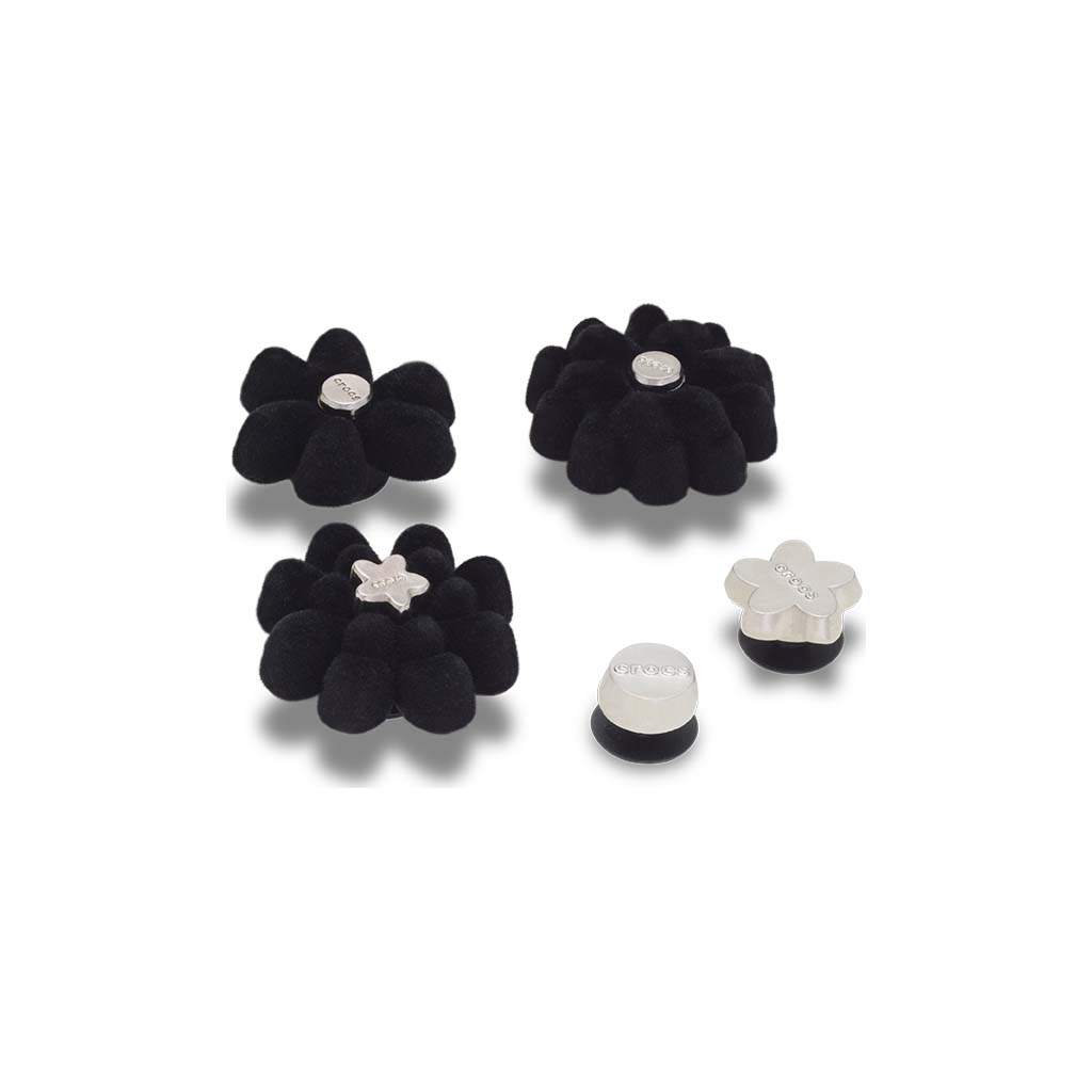 Jibbitz™ Black Velvet Flower 5 Pack