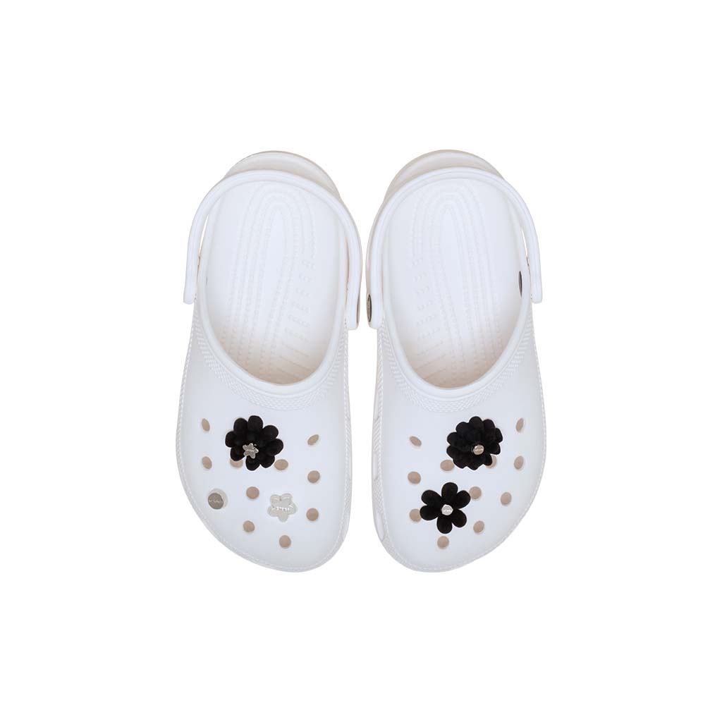 Jibbitz™ Black Velvet Flower 5 Pack