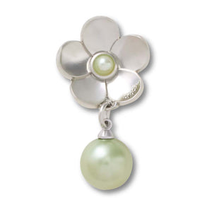 Jibbitz™ Silver Flower Pearl Dangle