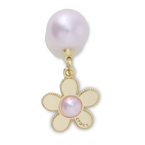 Jibbitz™ Pink Pearl and Gold Flower