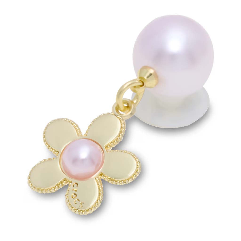 Jibbitz™ Pink Pearl and Gold Flower