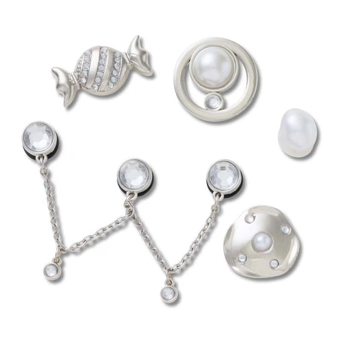 Jibbitz™ Silver and Pearl 5 Pack