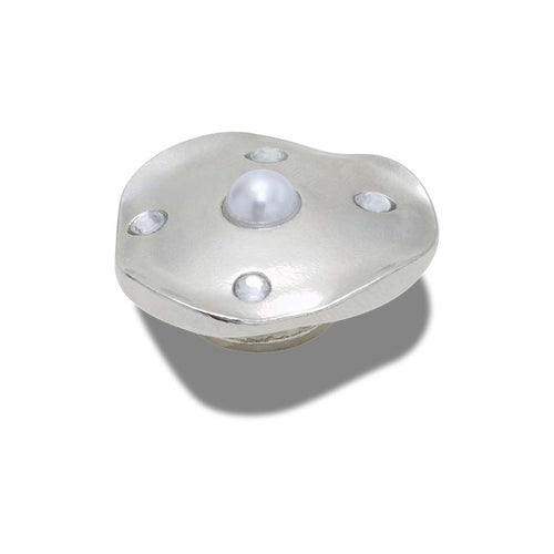 Jibbitz™ Silver and Pearl Disc
