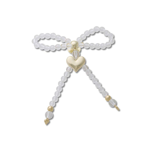 Jibbitz™ Beaded Bow with Gold Heart