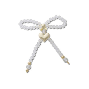 Jibbitz™ Beaded Bow with Gold Heart