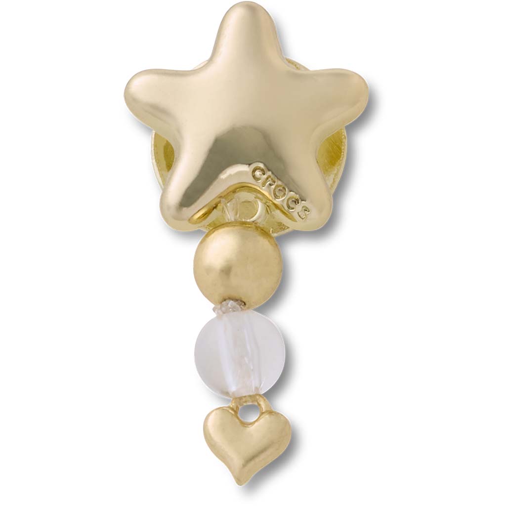 Jibbitz™ Gold Star with Heart Dangle