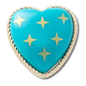 Jibbitz™ Turquoise and Gold Heart