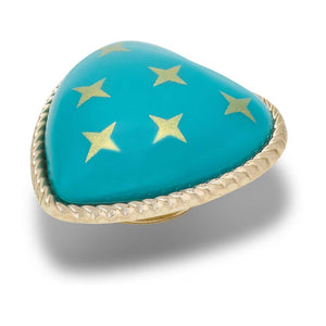 Jibbitz™ Turquoise and Gold Heart