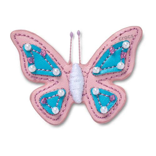Jibbitz™ Faux Leather Pink Butterfly