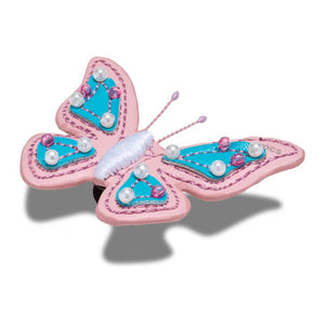 Jibbitz™ Faux Leather Pink Butterfly