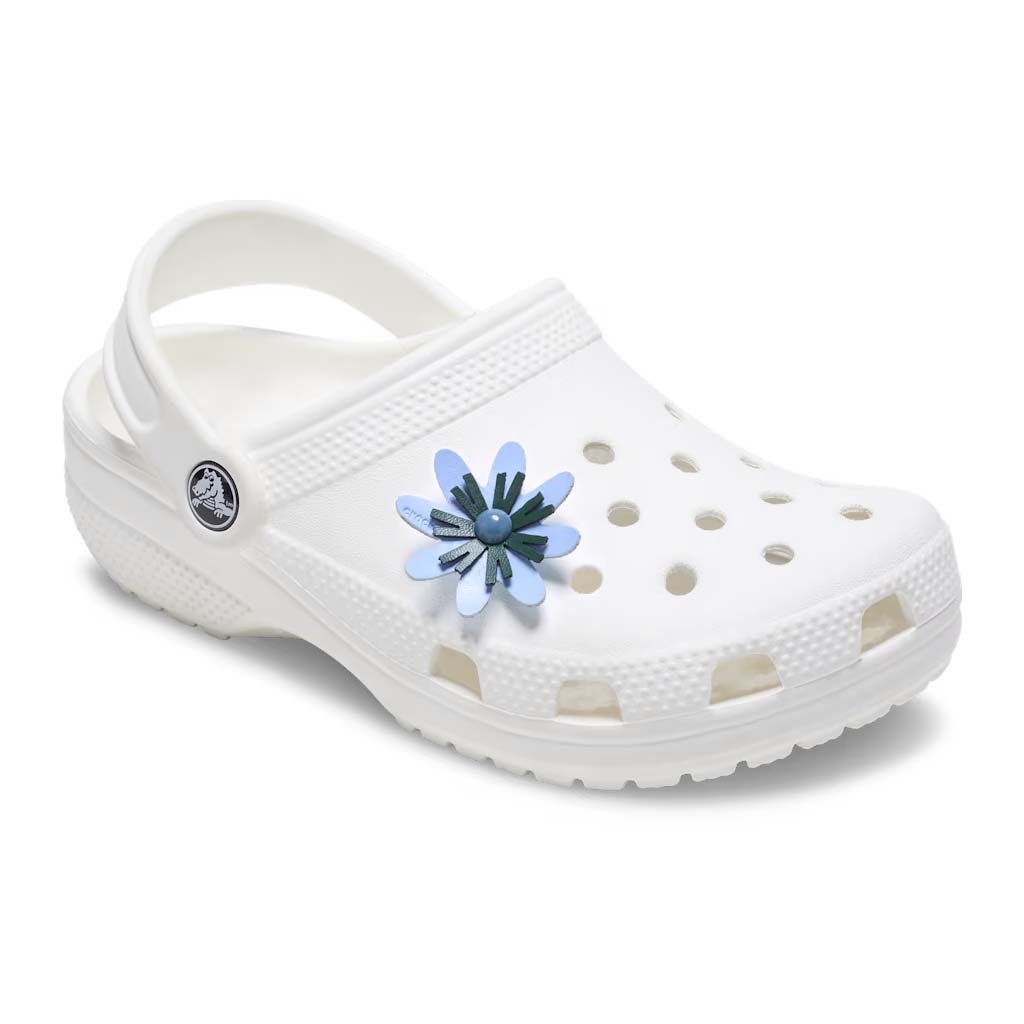 Jibbitz™ Faux Leather Blue Flower