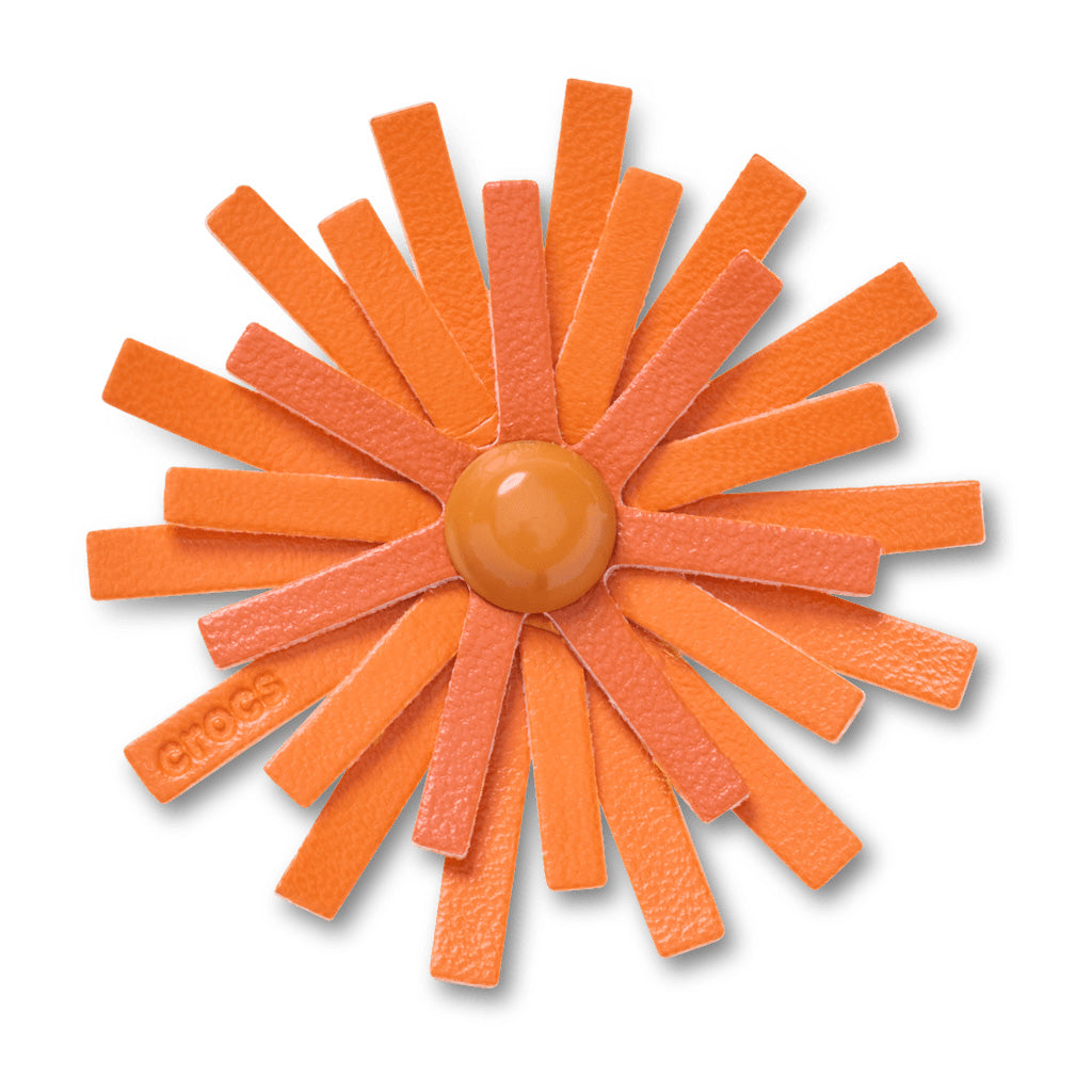 Jibbitz™ Faux Leather Orange Flower