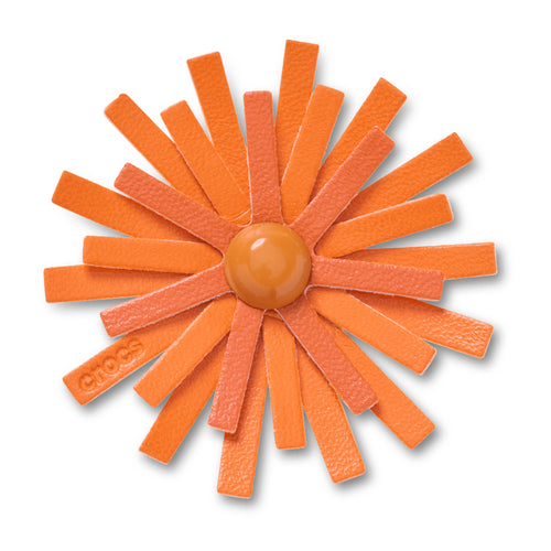 Jibbitz™ Faux Leather Orange Flower