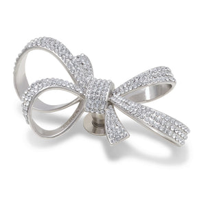 Jibbitz™ Silver gem bow charm