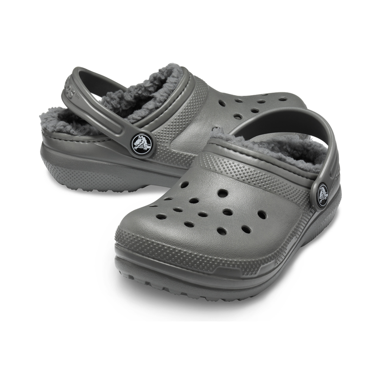 Gray fur lined crocs sales