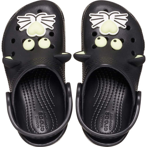Toddler's Classic Glow Black Cat Clog