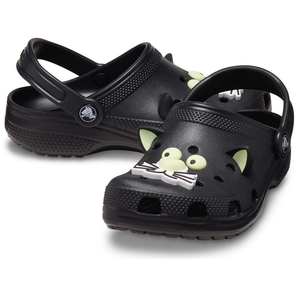 Kid's Classic Glow Black Cat Clog
