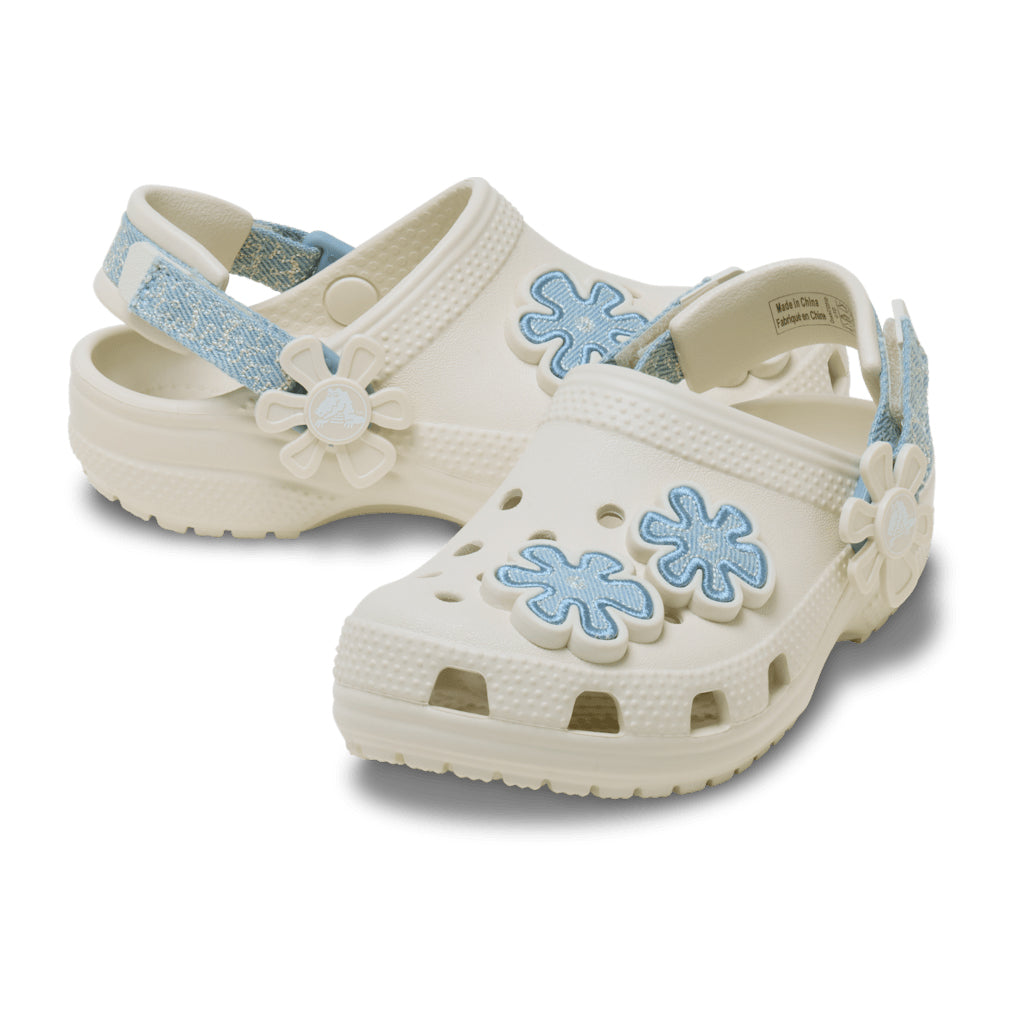 Classic Denim Flower Adjustable Backstrap Clog T