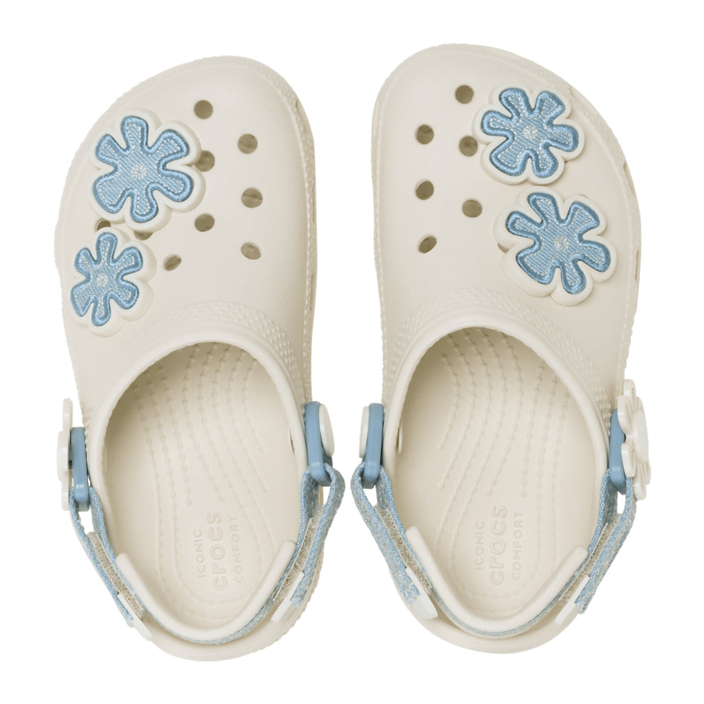 Classic Denim Flower Adjustable Backstrap Clog T