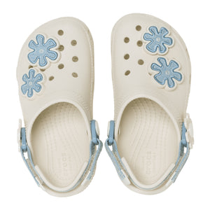 Classic Denim Flower Adjustable Backstrap Clog T