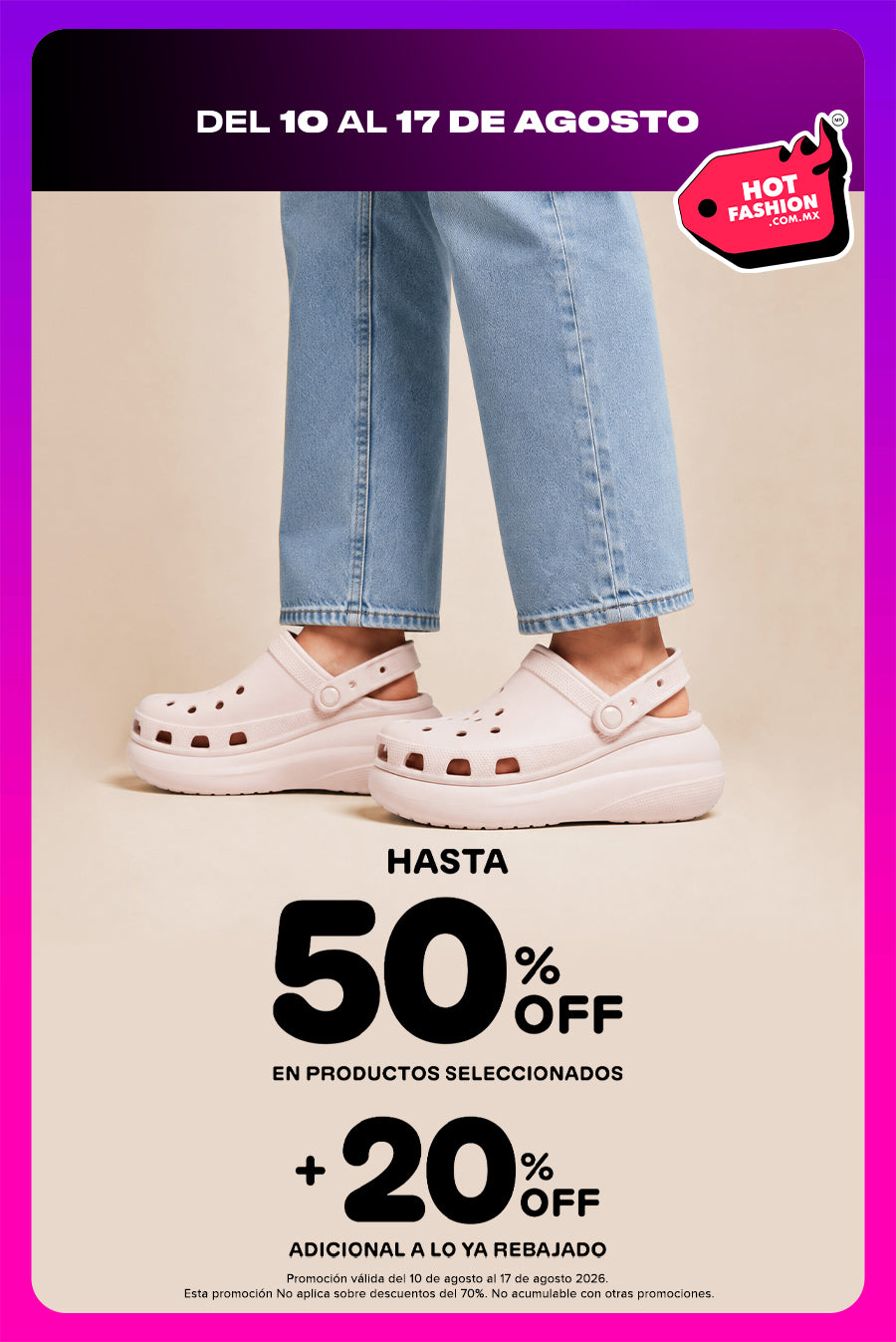 Hasta 50% off + 20% Adicional